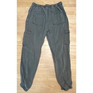 Thread & Supply Flowy Tencel Joggers Army Green Lightweight Size Small